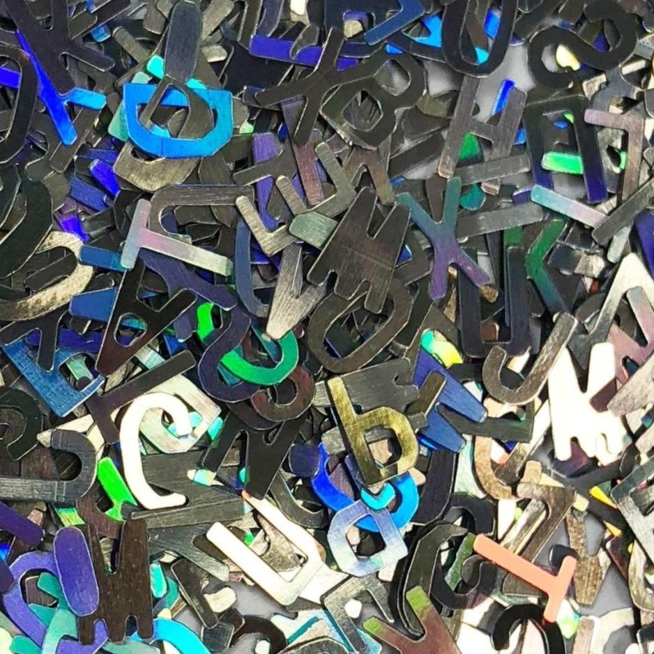 Silver Holographic Alphabet Letters