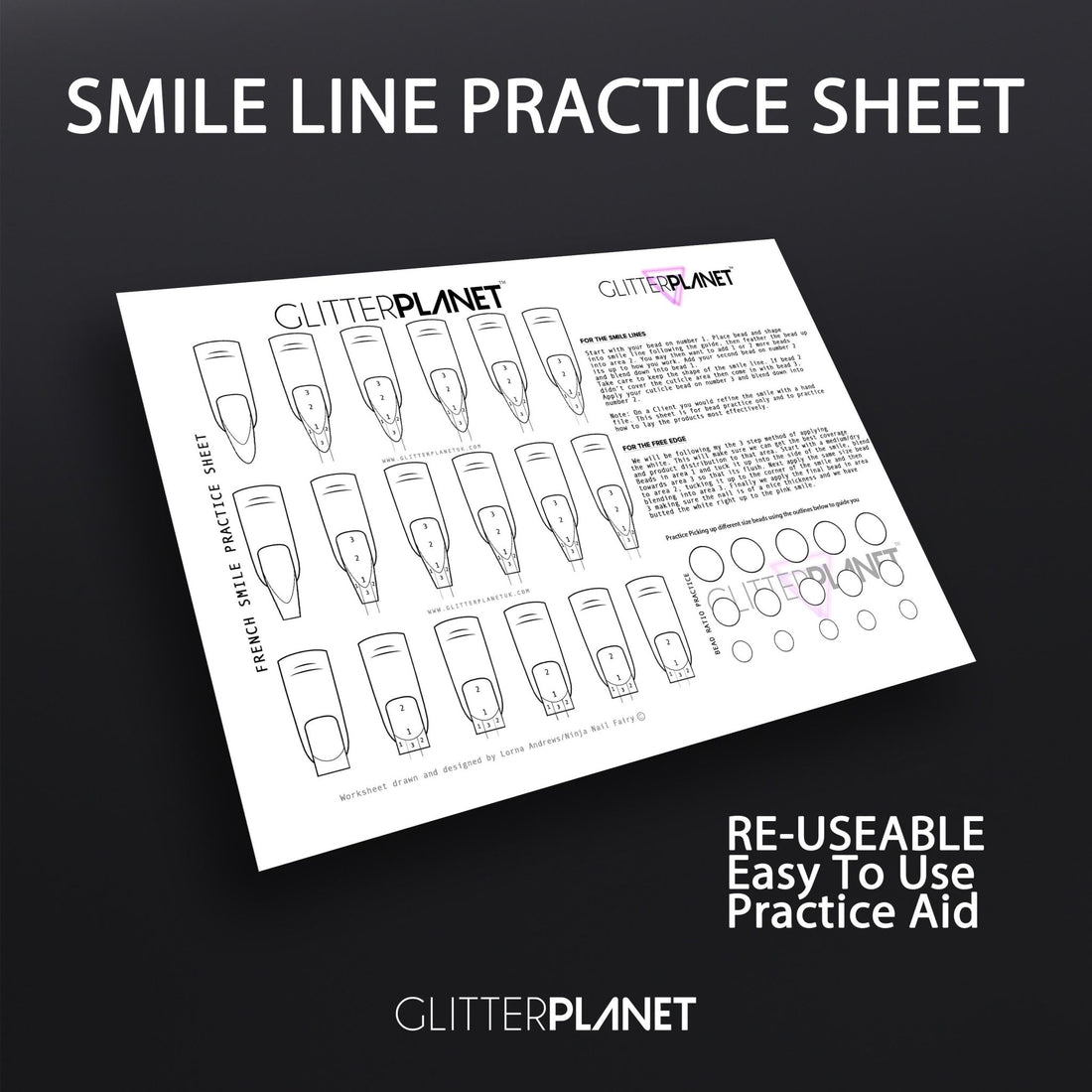 Smile Line Practice Sheet - Nail Education &amp; Learning