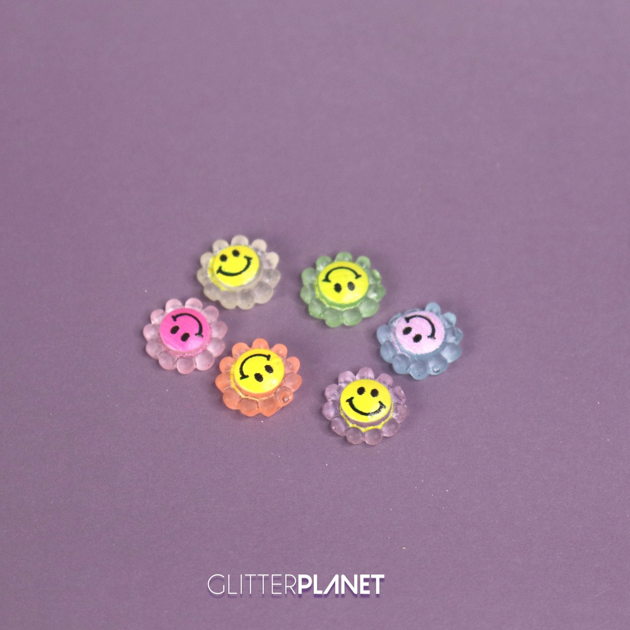 Smiley Flower Kawaii Nail Charms 6pcs