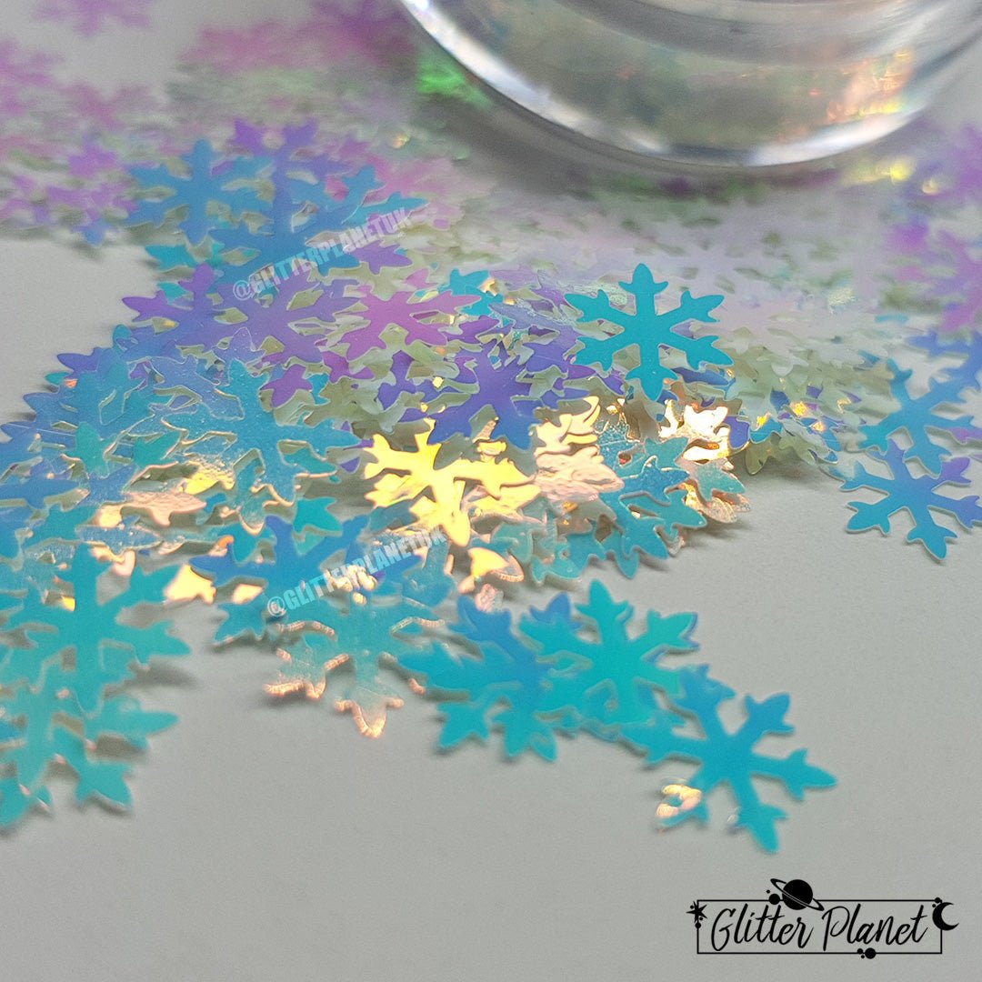 Snowflakes - Iridescent Blue