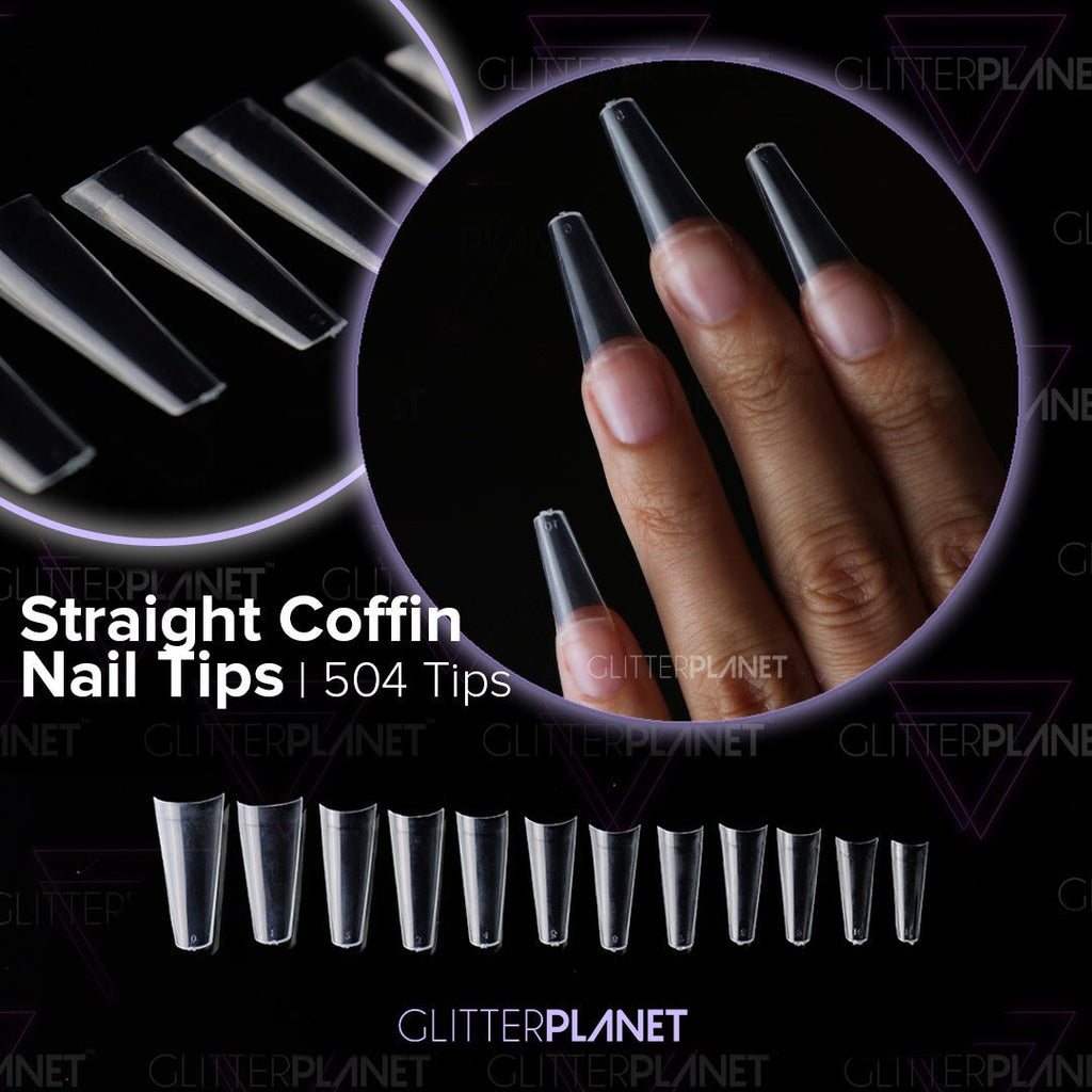 Straight Coffin no C Curve Nail Tips - 504pcs – Glitter Planet