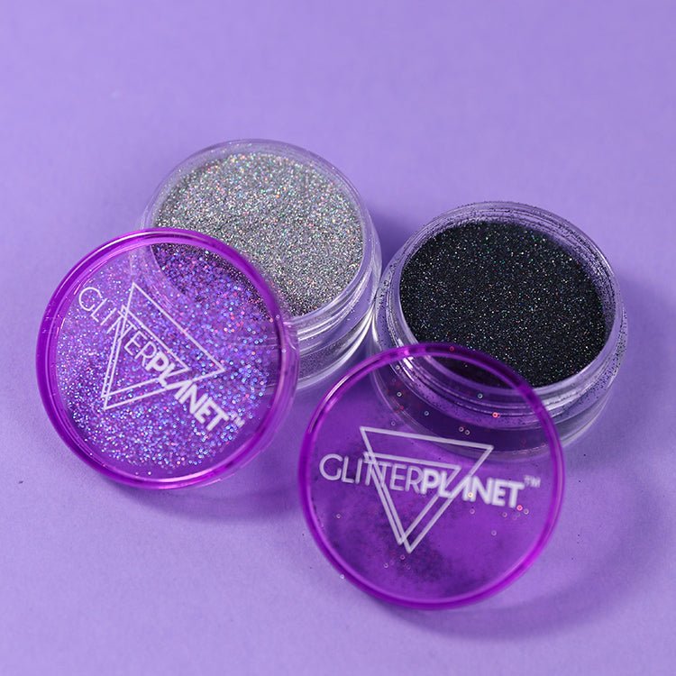 Superfine Sugaring Duo Set - Black &amp; Silver Nail Glitter 5g