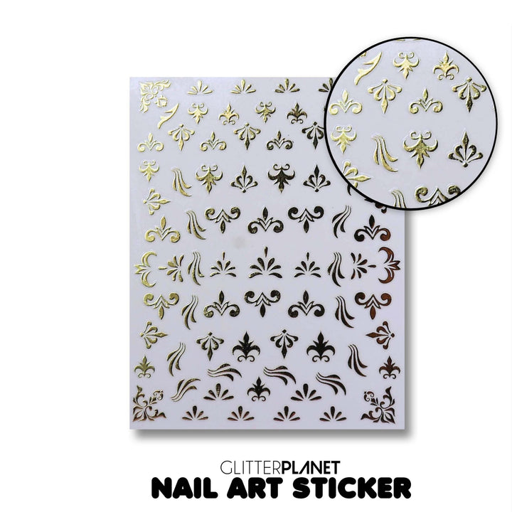 Swirl Gold Nail Art Stickers