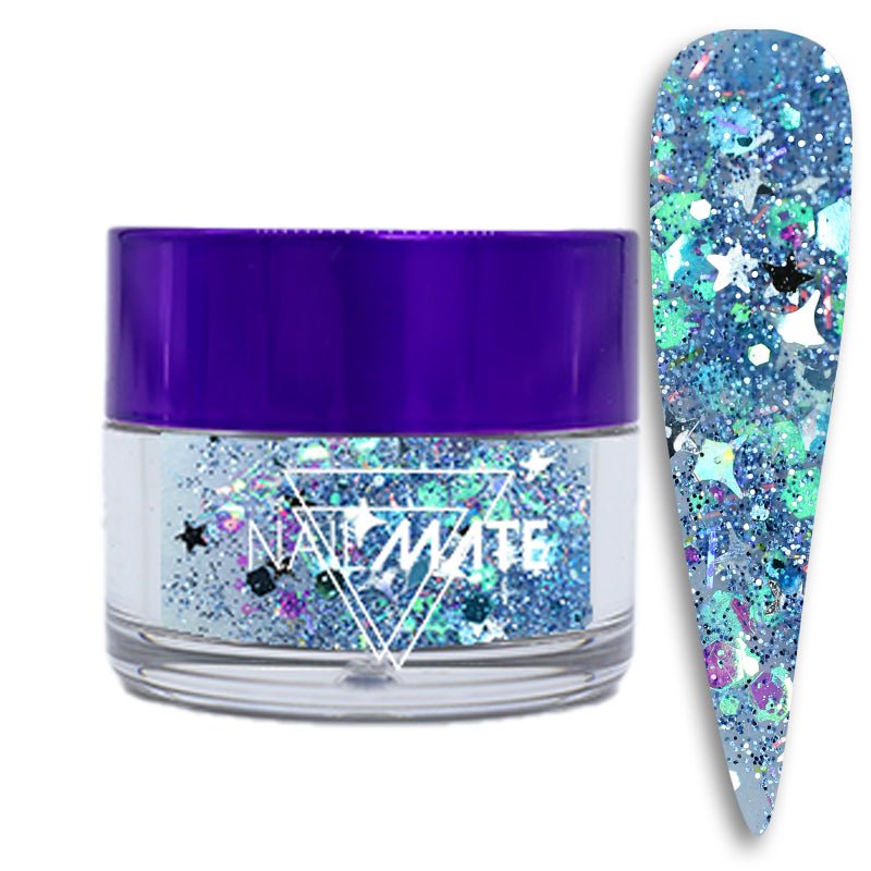 Wanderer Blue Glitter Acrylic Nail Powder - Glitter Planet