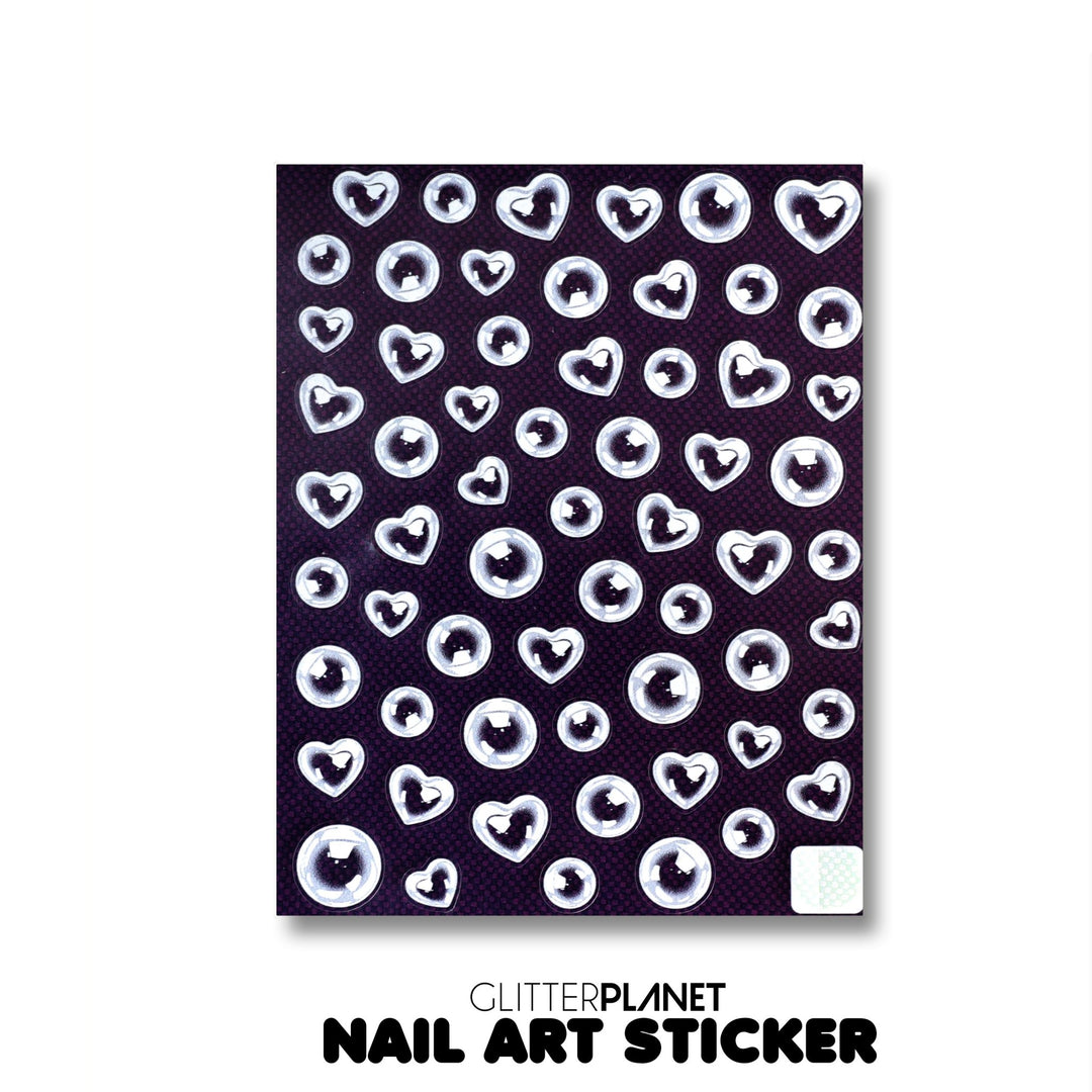 White Bubble Nail Art Stickers