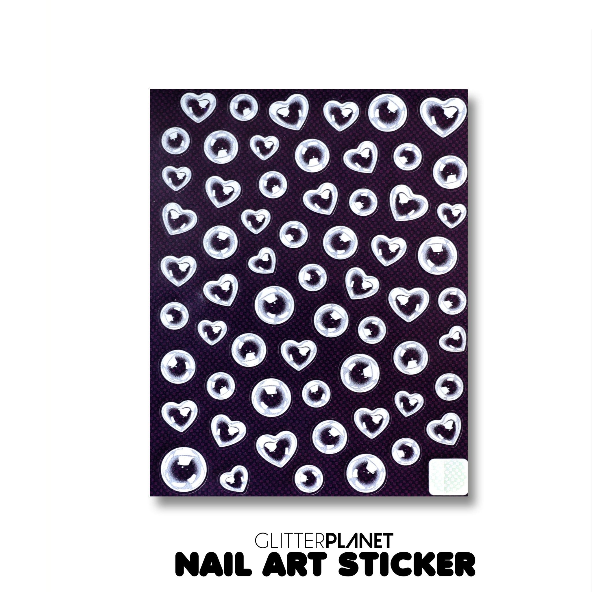 White Bubble Nail Art Stickers