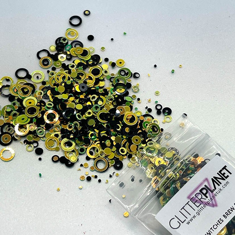 Witches Brew - Gold, Green and Black Nail Glitter - Glitter Planet