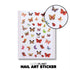 Y-89 Multi Red & Green Butterfly Nail Art Stickers