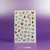 Y-90 Soft Multi White & Blue Butterfly Nail Art Stickers