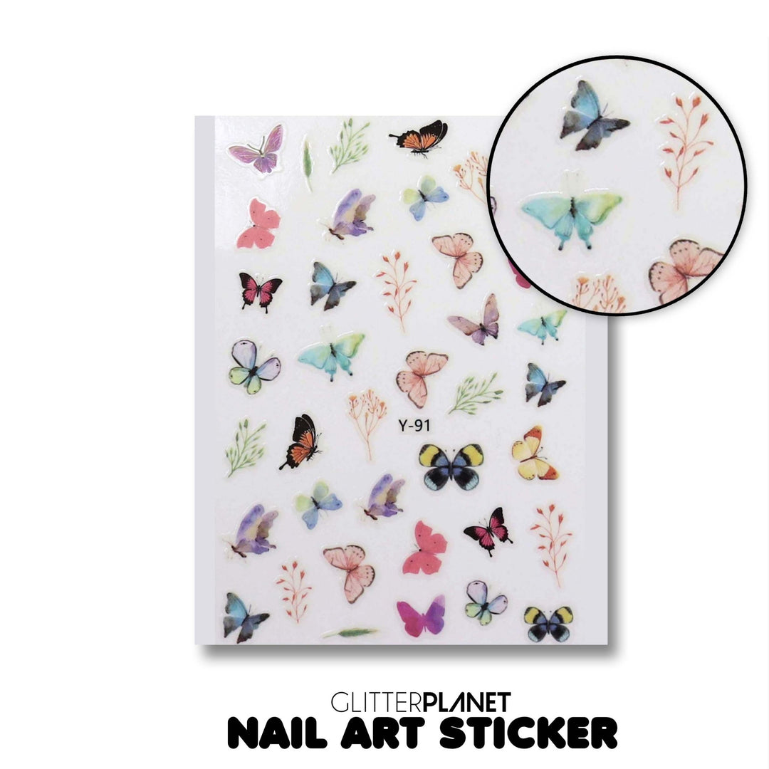 Y-91 Soft Multi Butterfly Nail Art Stickers