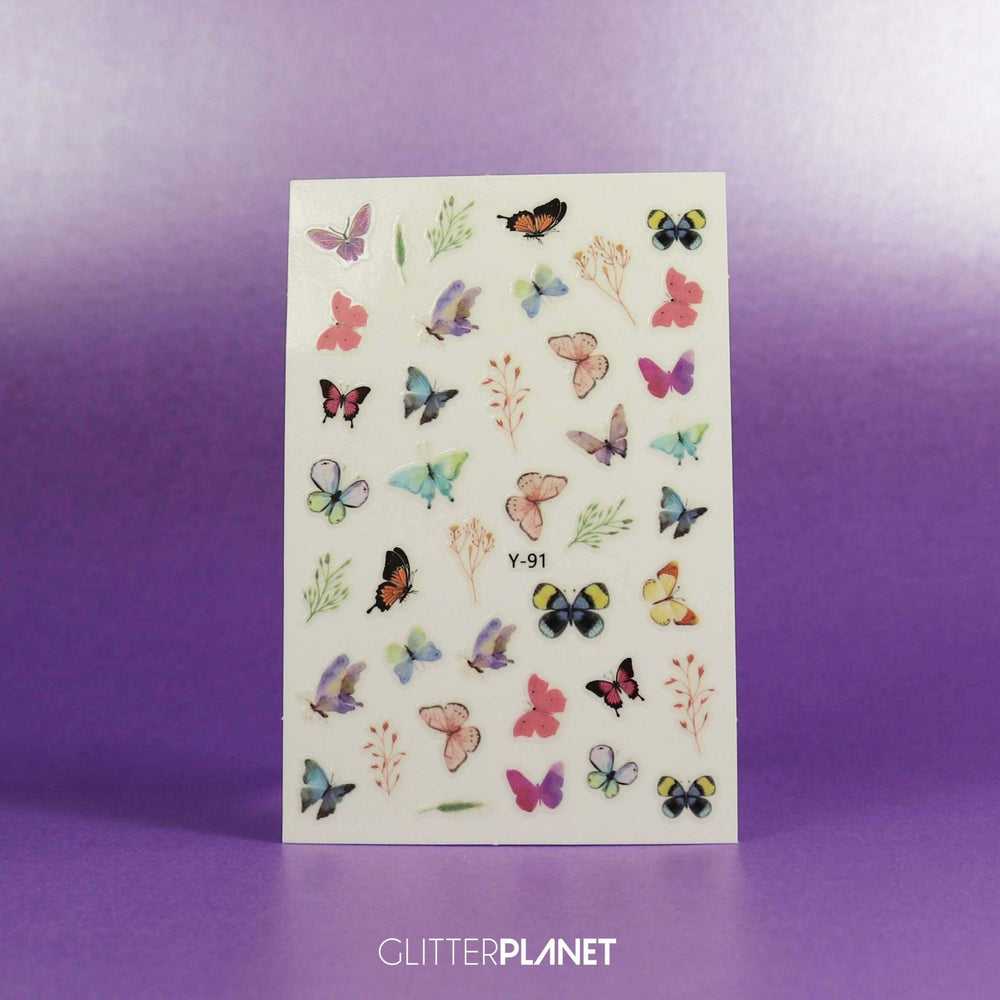 Y-91 Soft Multi Butterfly Nail Art Stickers